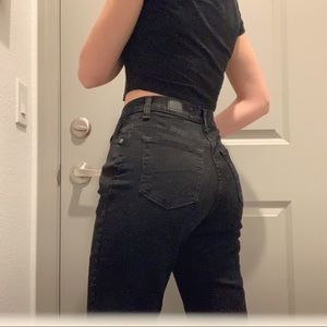 black straight leg lee jeans